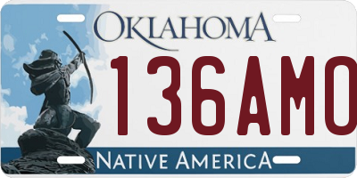 OK license plate 136AMO