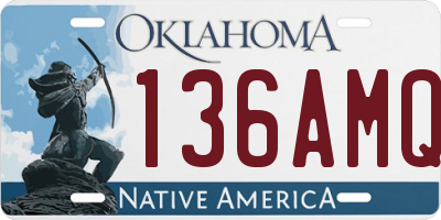 OK license plate 136AMQ