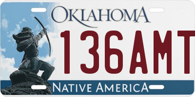 OK license plate 136AMT