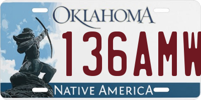 OK license plate 136AMW