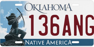 OK license plate 136ANG