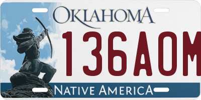 OK license plate 136AOM