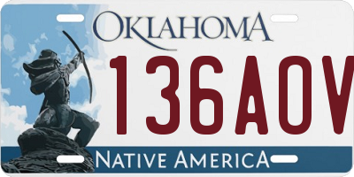 OK license plate 136AOV