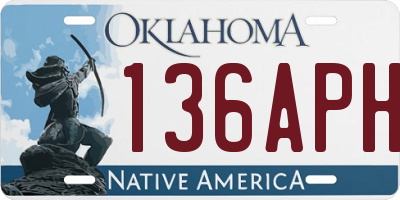 OK license plate 136APH