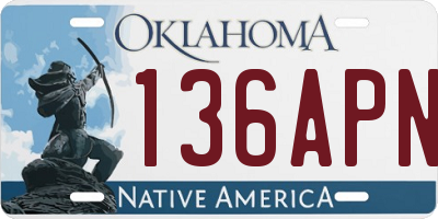 OK license plate 136APN