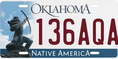 OK license plate 136AQA
