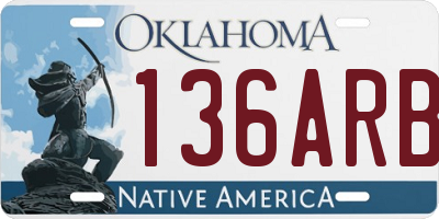 OK license plate 136ARB
