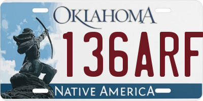 OK license plate 136ARF
