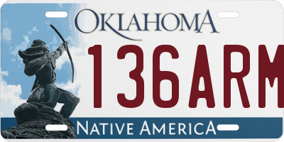 OK license plate 136ARM