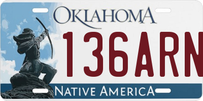 OK license plate 136ARN
