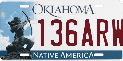 OK license plate 136ARW