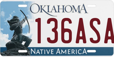 OK license plate 136ASA