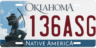 OK license plate 136ASG