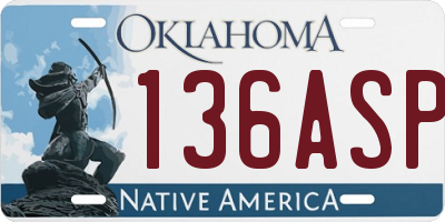 OK license plate 136ASP