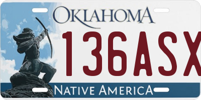 OK license plate 136ASX