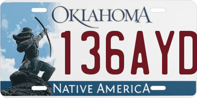 OK license plate 136AYD