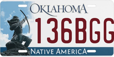 OK license plate 136BGG
