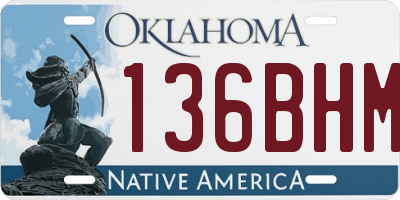 OK license plate 136BHM
