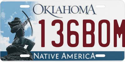 OK license plate 136BOM