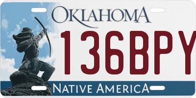 OK license plate 136BPY