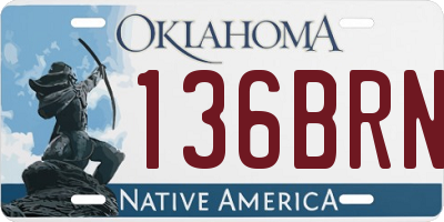 OK license plate 136BRN