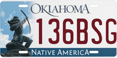 OK license plate 136BSG