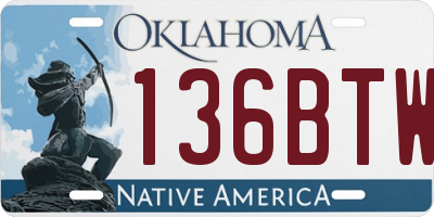OK license plate 136BTW