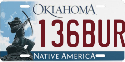 OK license plate 136BUR