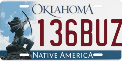 OK license plate 136BUZ
