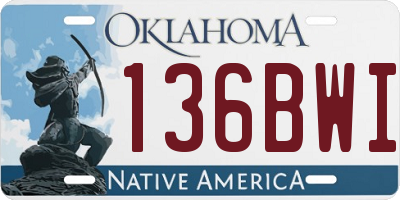 OK license plate 136BWI