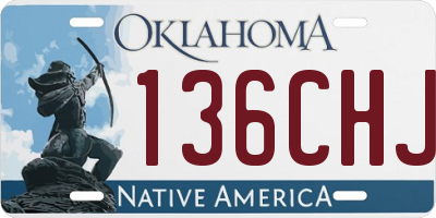 OK license plate 136CHJ
