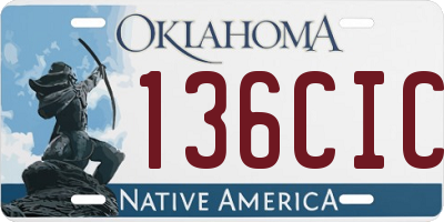 OK license plate 136CIC