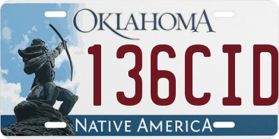 OK license plate 136CID