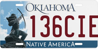 OK license plate 136CIE