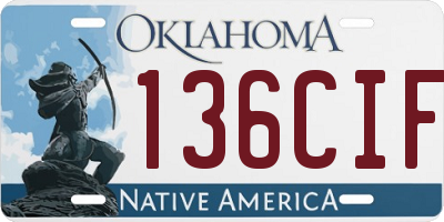 OK license plate 136CIF