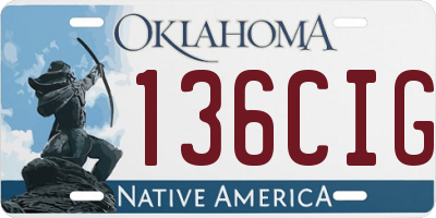 OK license plate 136CIG
