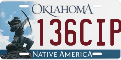 OK license plate 136CIP