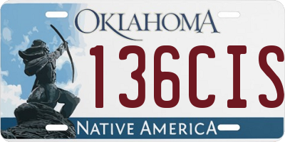 OK license plate 136CIS