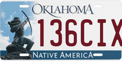 OK license plate 136CIX