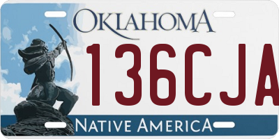 OK license plate 136CJA