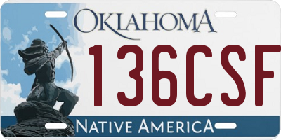 OK license plate 136CSF