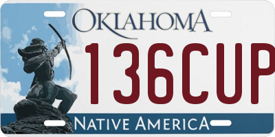 OK license plate 136CUP