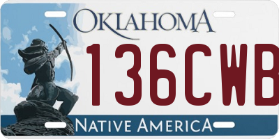 OK license plate 136CWB