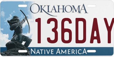 OK license plate 136DAY