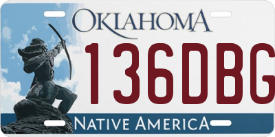 OK license plate 136DBG