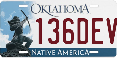 OK license plate 136DEV