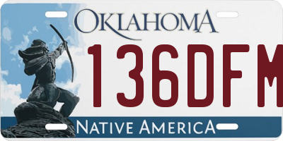 OK license plate 136DFM