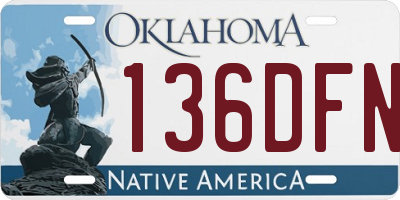 OK license plate 136DFN