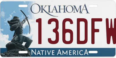 OK license plate 136DFW