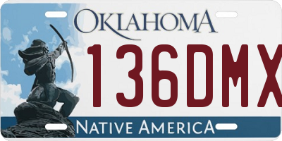 OK license plate 136DMX